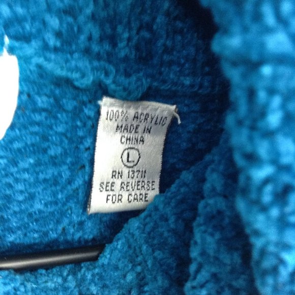 VTG AMANDA SMITH Turquoise Chenille Turtleneck - Picture 7 of 8